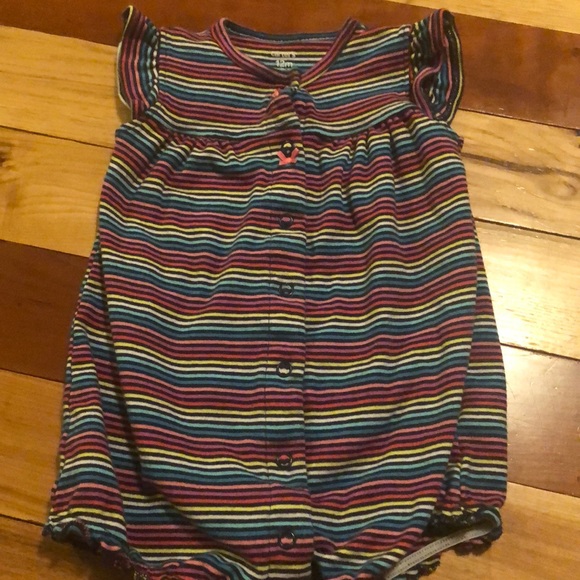 12M Summer romper bundle- rainbow & flamingo. - Picture 2 of 6